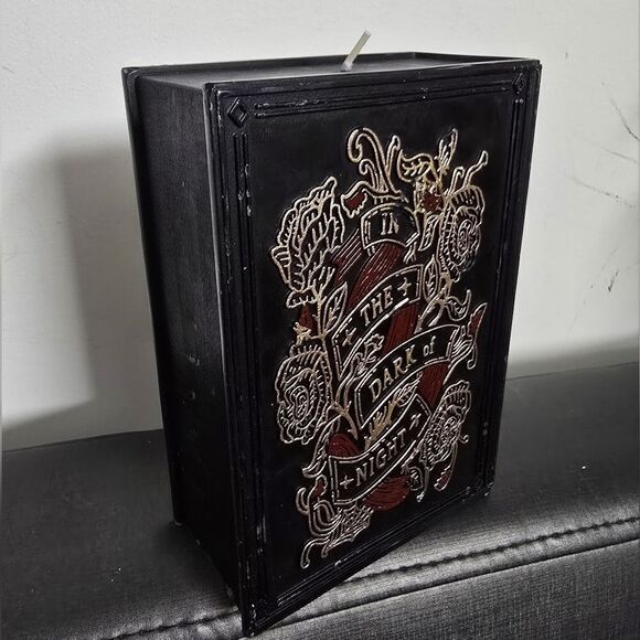 New Witchy Spooky Threshold 6" Book of Spells Black Candle - Picture 4 of 11